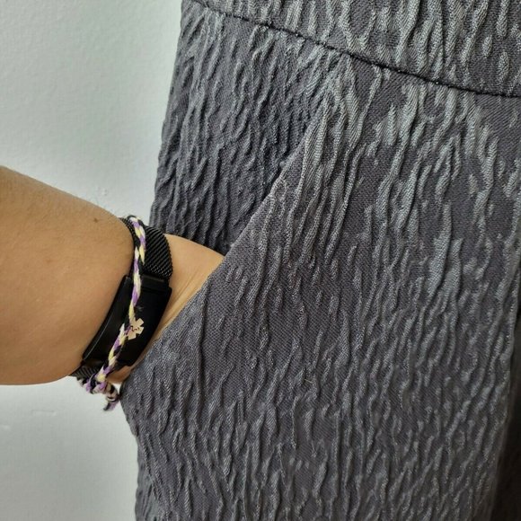 EUC BCBG Generation Textured Blue Cap Sleeve Sheath Pockets Mini Dress Size M - Picture 9 of 12